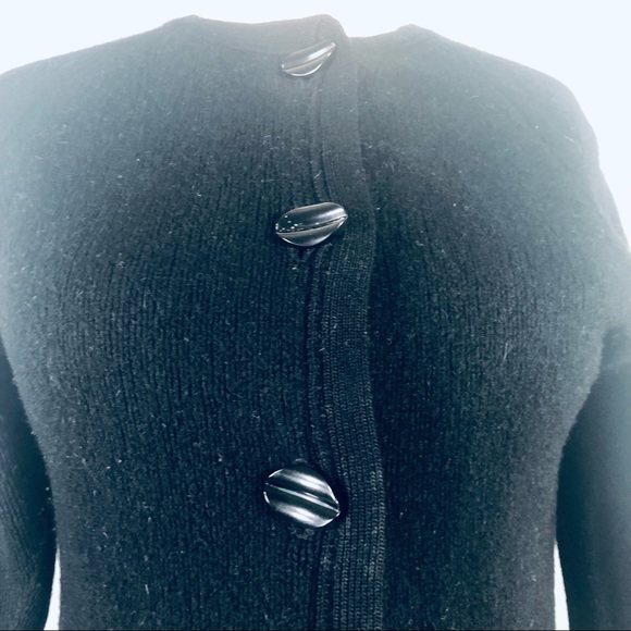 Vintage Lambswool Blend Cardigan Black Sweater Size Small-Medium - Picture 13 of 14